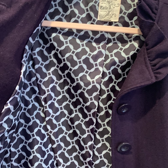 Tulle Purple Ruffle Peacoat - Picture 8 of 10